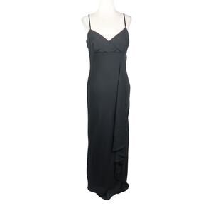 Vintage 90s M Collection Black Formal Empire Waist Maxi Cocktail Dress NWT